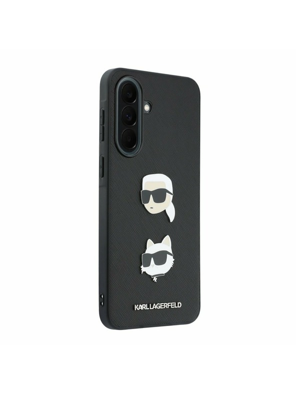 Karl Lagerfeld Karl Lagerfeld Liquid Silicone Metal Karl and Choupette Zadní Kryt pro Samsung Galaxy A37 Black