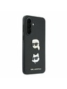 Karl Lagerfeld Karl Lagerfeld Liquid Silicone Metal Karl and Choupette Zadní Kryt pro Samsung Galaxy A37 Black