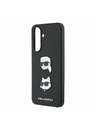 Karl Lagerfeld Karl Lagerfeld Liquid Silicone Metal Karl and Choupette Zadní Kryt pro Samsung Galaxy A37 Black