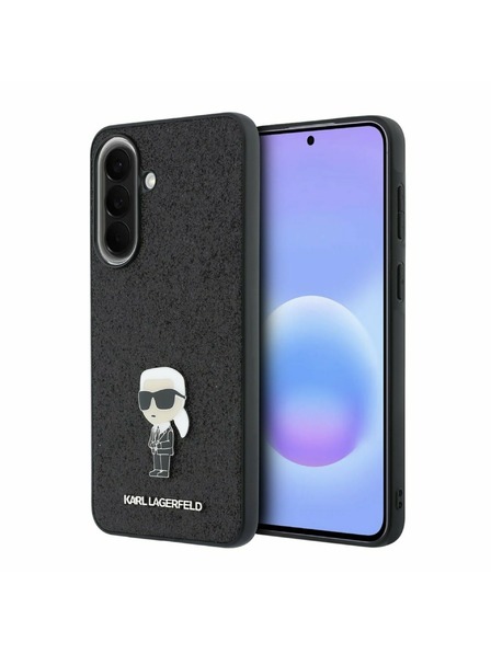 Karl Lagerfeld Karl Lagerfeld Fixed Glitter Metal Ikonik Zadní Kryt pro Samsung Galaxy A57 Black