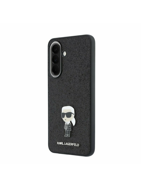 Karl Lagerfeld Karl Lagerfeld Fixed Glitter Metal Ikonik Zadní Kryt pro Samsung Galaxy A57 Black