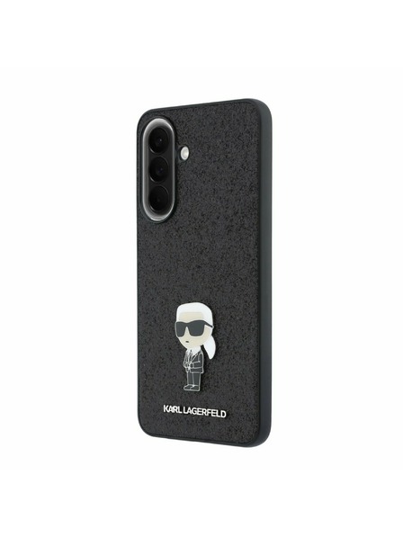 Karl Lagerfeld Karl Lagerfeld Fixed Glitter Metal Ikonik Zadní Kryt pro Samsung Galaxy A57 Black
