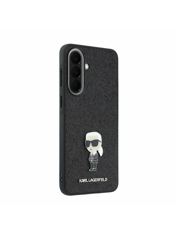 Karl Lagerfeld Karl Lagerfeld Fixed Glitter Metal Ikonik Zadní Kryt pro Samsung Galaxy A57 Black
