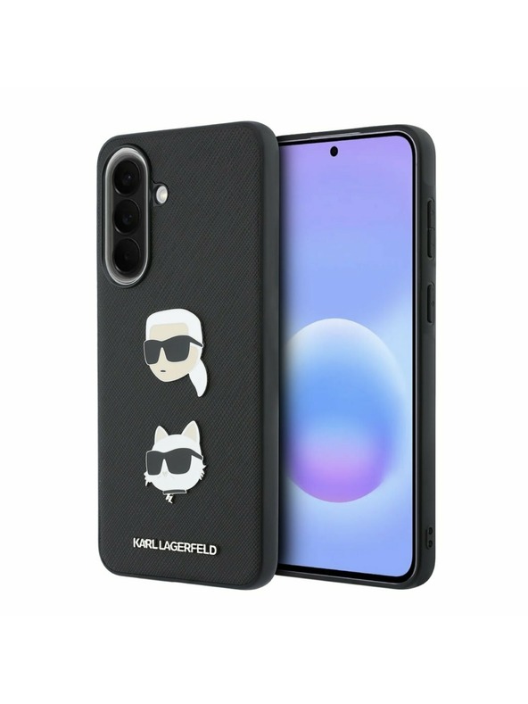 Karl Lagerfeld Karl Lagerfeld Liquid Silicone Metal Karl and Choupette Zadní Kryt pro Samsung Galaxy A57 Black