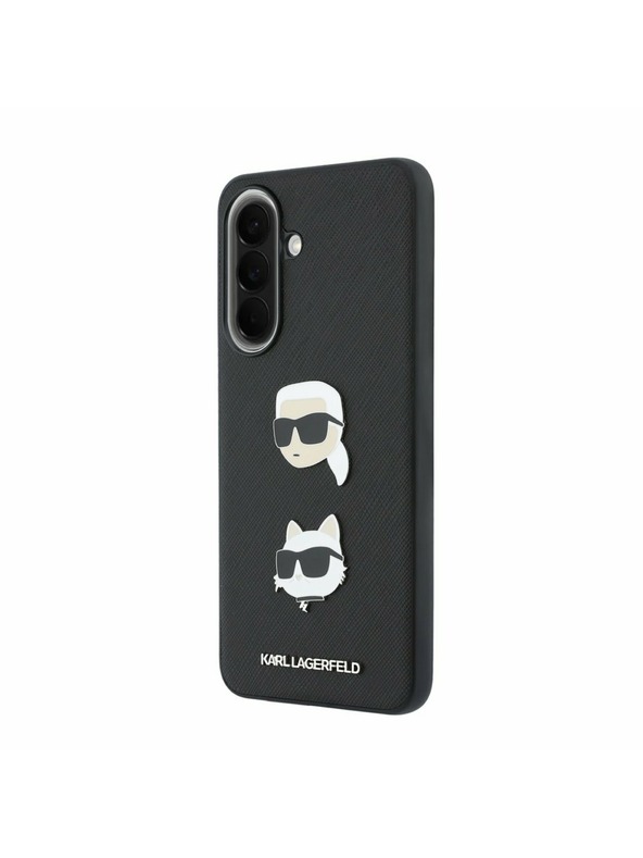 Karl Lagerfeld Karl Lagerfeld Liquid Silicone Metal Karl and Choupette Zadní Kryt pro Samsung Galaxy A57 Black