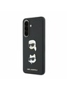 Karl Lagerfeld Karl Lagerfeld Liquid Silicone Metal Karl and Choupette Zadní Kryt pro Samsung Galaxy A57 Black