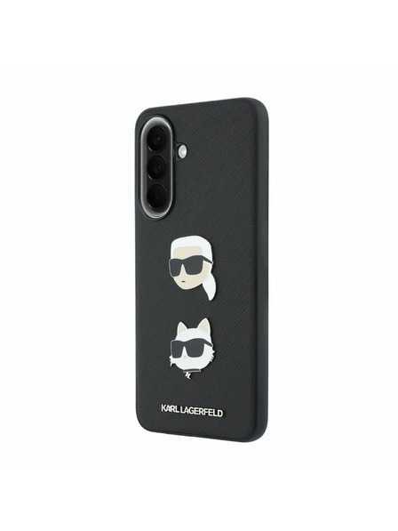 Karl Lagerfeld Karl Lagerfeld Liquid Silicone Metal Karl and Choupette Zadní Kryt pro Samsung Galaxy A57 Black
