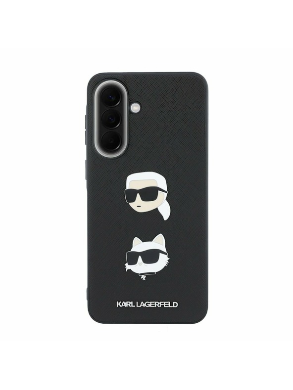 Karl Lagerfeld Karl Lagerfeld Liquid Silicone Metal Karl and Choupette Zadní Kryt pro Samsung Galaxy A57 Black