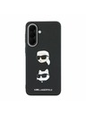 Karl Lagerfeld Karl Lagerfeld Liquid Silicone Metal Karl and Choupette Zadní Kryt pro Samsung Galaxy A57 Black
