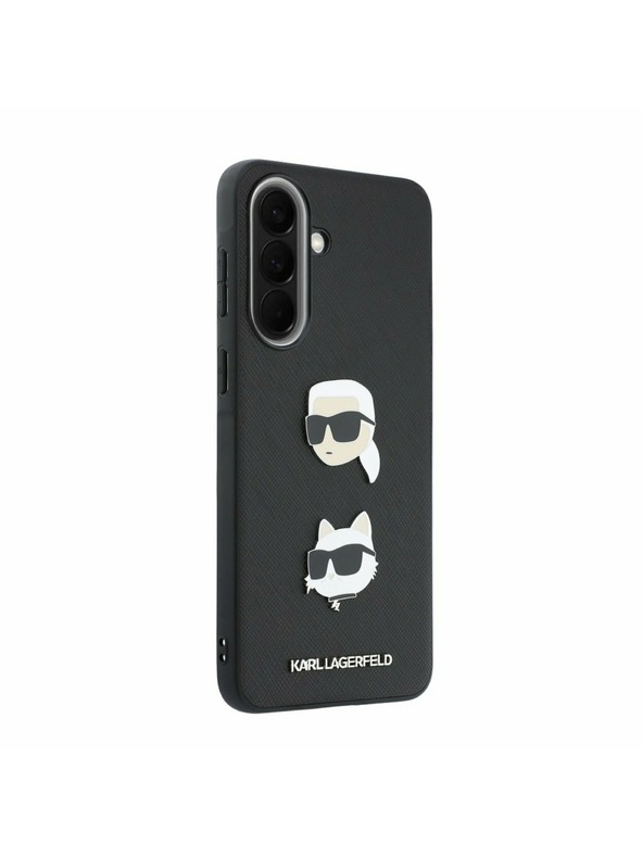Karl Lagerfeld Karl Lagerfeld Liquid Silicone Metal Karl and Choupette Zadní Kryt pro Samsung Galaxy A57 Black