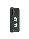 Karl Lagerfeld Karl Lagerfeld Liquid Silicone Metal Karl and Choupette Zadní Kryt pro Samsung Galaxy A57 Black