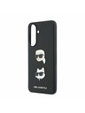 Karl Lagerfeld Karl Lagerfeld Liquid Silicone Metal Karl and Choupette Zadní Kryt pro Samsung Galaxy A57 Black
