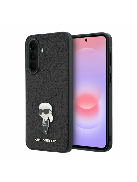Karl Lagerfeld Karl Lagerfeld Fixed Glitter Metal Ikonik Zadní Kryt pro Samsung Galaxy A37 Black