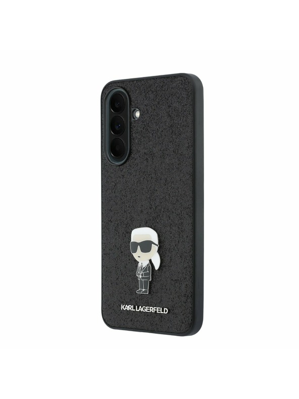 Karl Lagerfeld Karl Lagerfeld Fixed Glitter Metal Ikonik Zadní Kryt pro Samsung Galaxy A37 Black