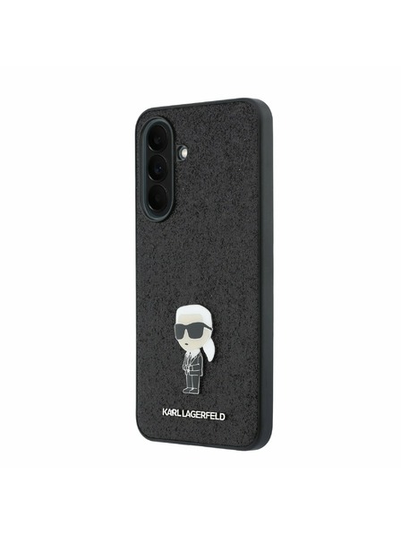 Karl Lagerfeld Karl Lagerfeld Fixed Glitter Metal Ikonik Zadní Kryt pro Samsung Galaxy A37 Black