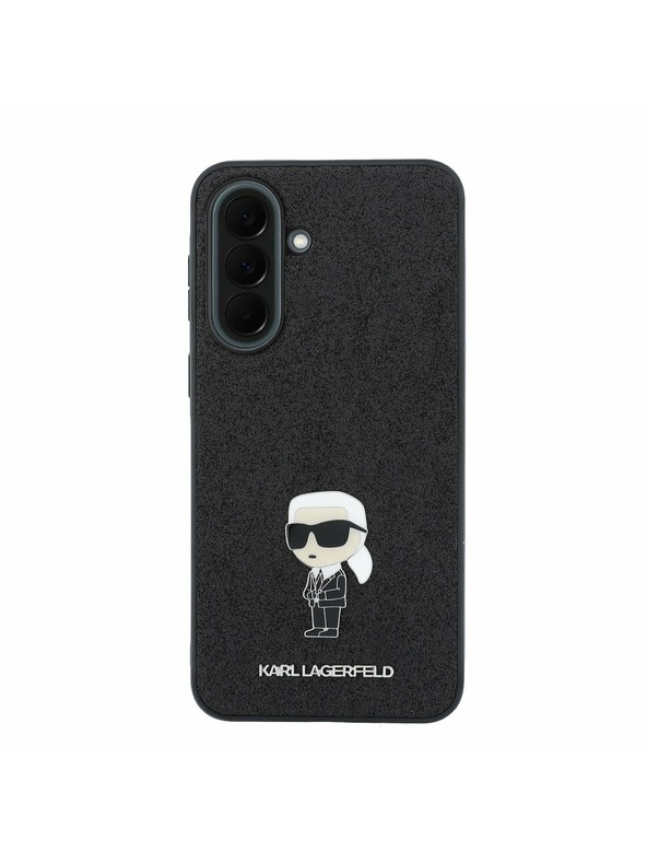 Karl Lagerfeld Karl Lagerfeld Fixed Glitter Metal Ikonik Zadní Kryt pro Samsung Galaxy A37 Black