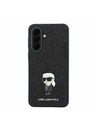 Karl Lagerfeld Karl Lagerfeld Fixed Glitter Metal Ikonik Zadní Kryt pro Samsung Galaxy A37 Black