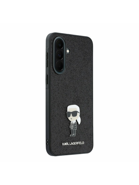 Karl Lagerfeld Karl Lagerfeld Fixed Glitter Metal Ikonik Zadní Kryt pro Samsung Galaxy A37 Black