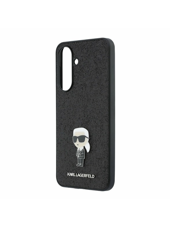 Karl Lagerfeld Karl Lagerfeld Fixed Glitter Metal Ikonik Zadní Kryt pro Samsung Galaxy A37 Black