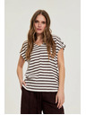 Moodo Beige Striped Blouse Moodo