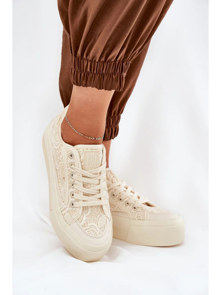 BIG STAR SHOES Dámské krajkové tenisky Big Star – béžové