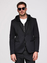 Ombre Clothing Pánská bunda s kapucí a dračí aplikací na zádech - černá V1 OM-BLZB-0165 Ombre Clothing