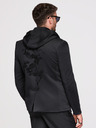 Ombre Clothing Pánská bunda s kapucí a dračí aplikací na zádech - černá V1 OM-BLZB-0165 Ombre Clothing