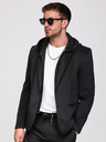 Ombre Clothing Pánská bunda s kapucí a dračí aplikací na zádech - černá V1 OM-BLZB-0165 Ombre Clothing