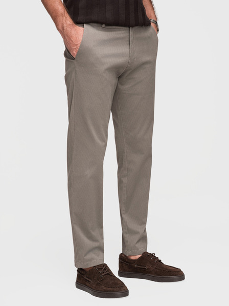Ombre Clothing Pánské chino kalhoty REGULAR FIT s jemnou strukturou - šedé V1 P1518 Ombre Clothing