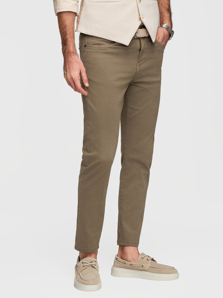 Ombre Clothing Pánské chino kalhoty na míru - olivové V3 O1523 Ombre Clothing