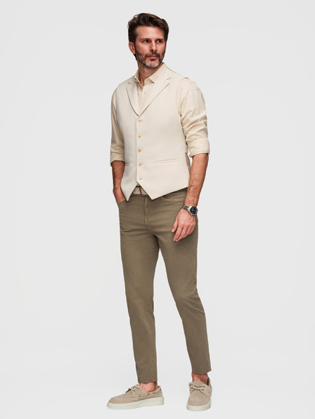 Ombre Clothing Pánské chino kalhoty na míru - olivové V3 O1523 Ombre Clothing