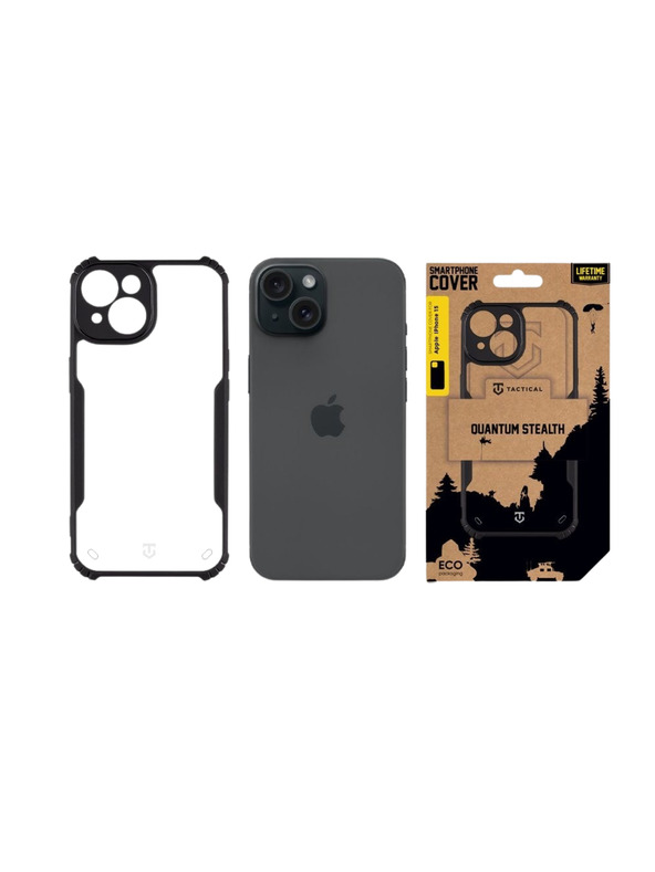 Tactical Tactical Quantum Stealth Kryt pro Apple iPhone 15 Clear/Black