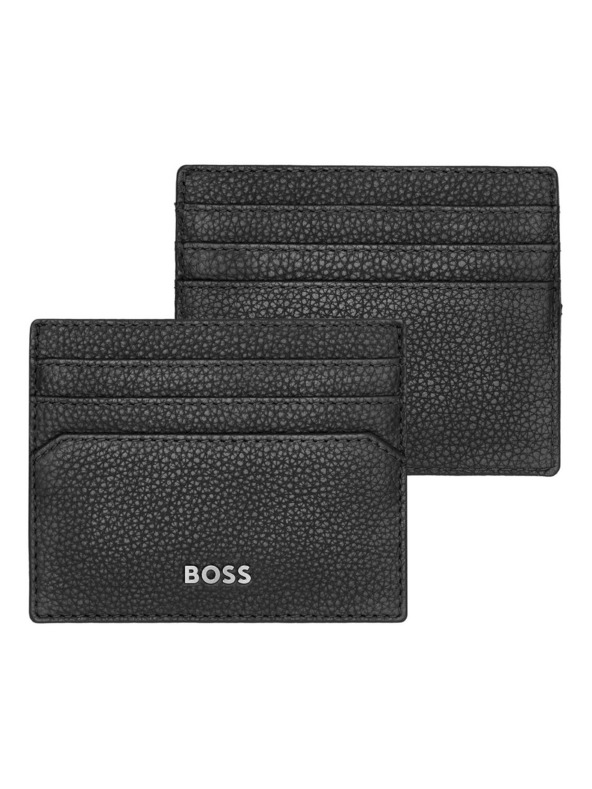 Hugo Boss Černé kožené pouzdro na karty Hugo Boss Classic HLC416A