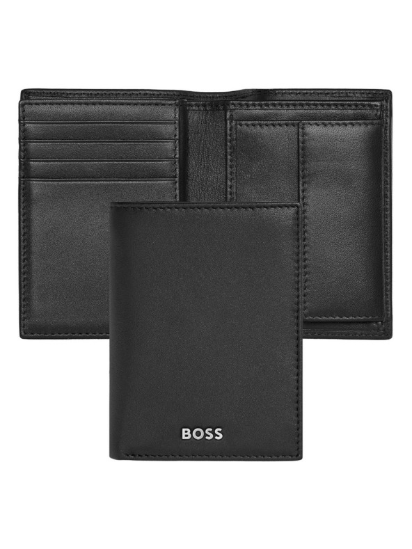 Hugo Boss Černé kožené pouzdro na karty Hugo Boss Classic HLG403A