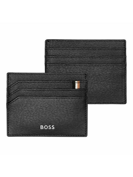 Hugo Boss Černé kožené pouzdro na karty Hugo Boss Iconic HLC421A