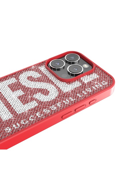 Diesel Diesel kryt pro iPhone 16 Pro s krystaly Swarovski červený 60188