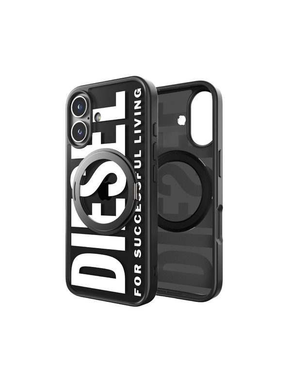 Diesel Diesel kryt pro iPhone 16 se stojanem a MagSafe černo-bílý 60203