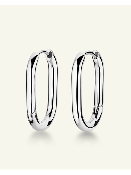Rosefield Rosefield náušnice stříbrné barvy Large Oval Hoops JEOLS-J568
