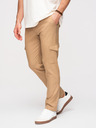 Ombre Clothing Pánské kalhoty REGULAR s cargo kapsami - světle hnědé V4 P1515 Ombre Clothing