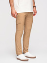 Ombre Clothing Pánské kalhoty REGULAR s cargo kapsami - světle hnědé V4 P1515 Ombre Clothing