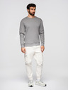 Ombre Clothing Pánská mikina BASIC s kulatým výstřihem - šedá Ombre Clothing