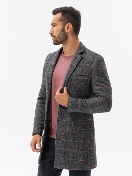 Ombre Clothing Černý pánský kabát Ombre Clothing C500