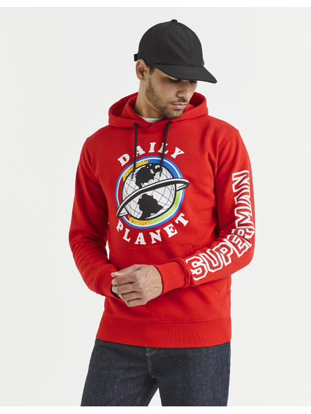 Celio Červená pánská mikina s potiskem Celio Lvemansw