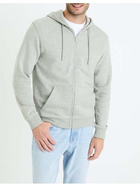 Celio Světle šedá pánská basic mikina Celio Fethree