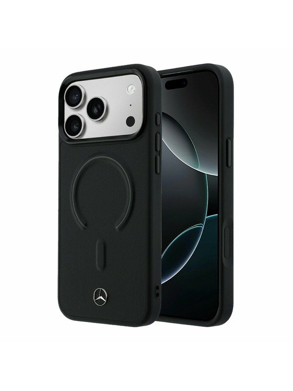 Mercedes Mercedes PU Leather 3D MagSafe Zadní Kryt pro iPhone 17 Pro Black