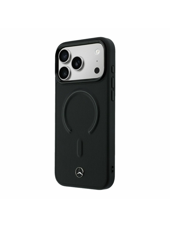 Mercedes Mercedes PU Leather 3D MagSafe Zadní Kryt pro iPhone 17 Pro Max Black