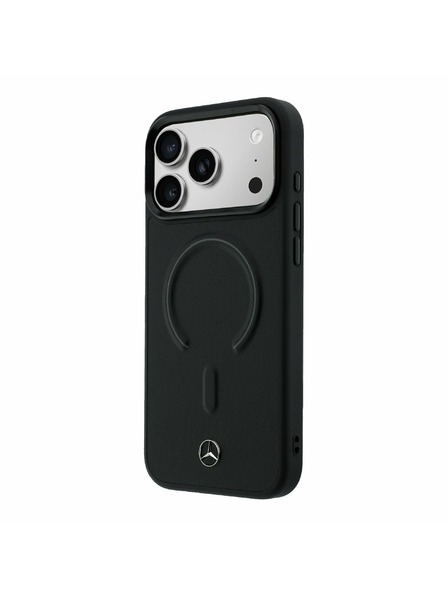 Mercedes Mercedes PU Leather 3D MagSafe Zadní Kryt pro iPhone 17 Pro Max Black