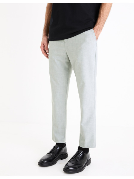 Celio Světle šedé pánské zkrácené kalhoty Celio Cosmart
