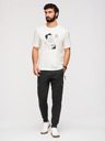 Ombre Clothing Pánské tepláky JOGGER s kontrastními vsadkami a kapsami na stehnech - černé V1 OM-PASK-0222 Ombre Clothing