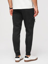 Ombre Clothing Pánské tepláky JOGGER s kontrastními vsadkami a kapsami na stehnech - černé V1 OM-PASK-0222 Ombre Clothing
